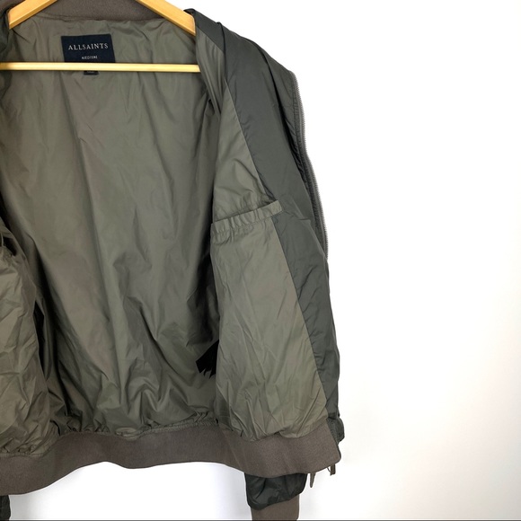 ALLSAINTS Mens NWOT Braddock Bomber Jacket Olive M - Picture 12 of 16